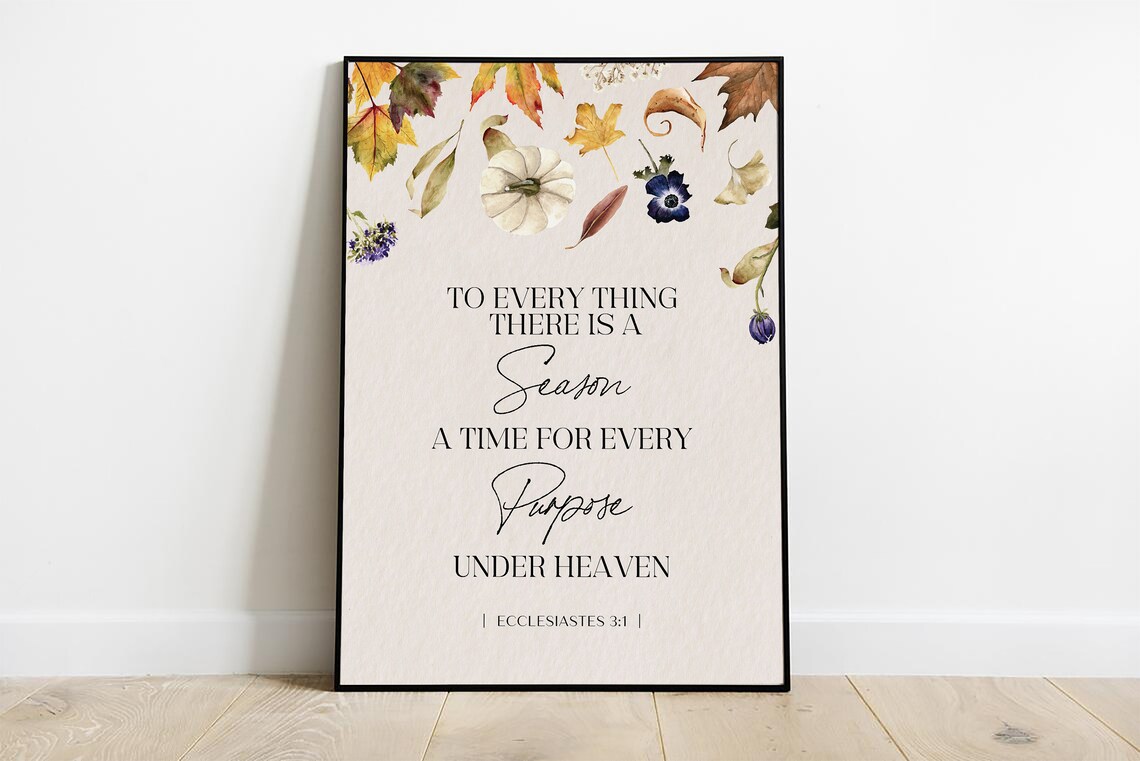 Ecclesiastes 3:1 Fall Autumn Bible Verse Art Print - Image 2