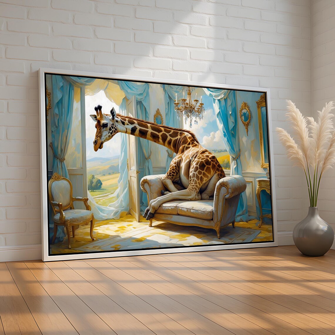 Whimsical Giraffe, Surreal Safari Art Print