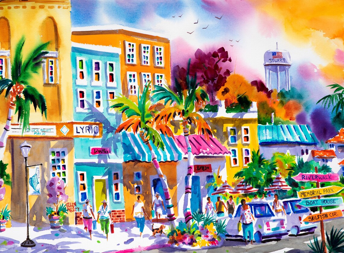 Stuart Florida Watercolor Art Print, Ellen Negley - Image 3