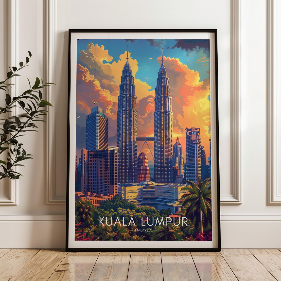 Kuala Lumpur Travel Poster, Malaysia Art Print