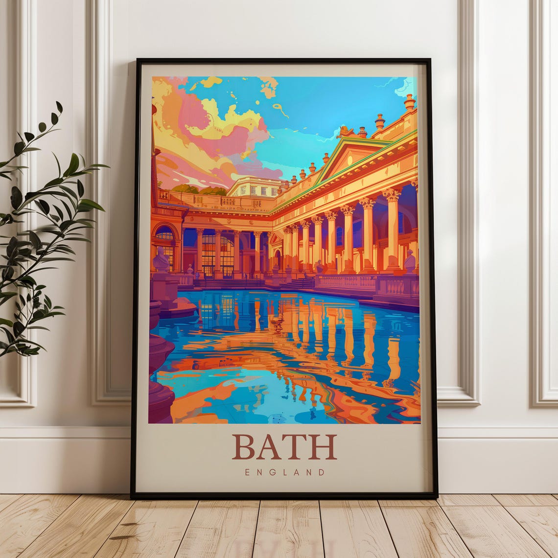 Bath England Roman Baths Grand Colonnade Courtyard Architecture Poster