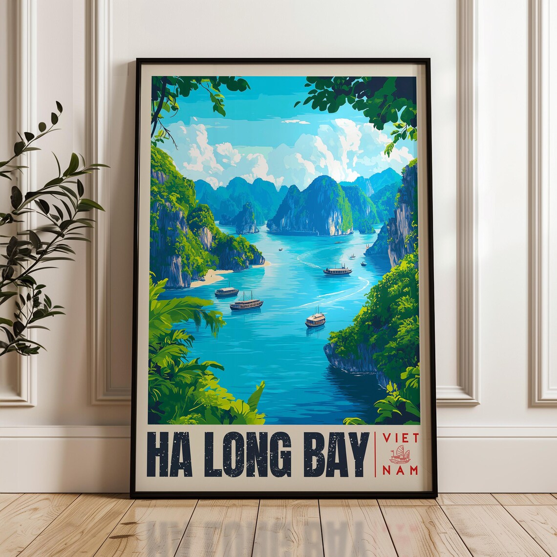 Halong Bay Vietnam Travel Poster, Wall Art Print