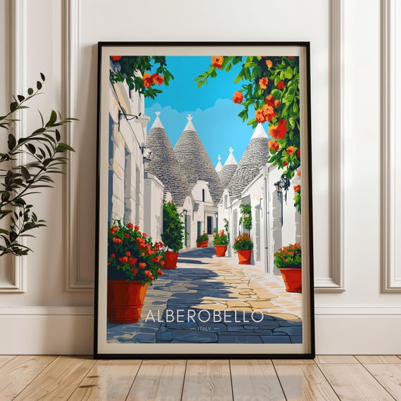 Alberobello Travel Poster, Italy Travel Poster
