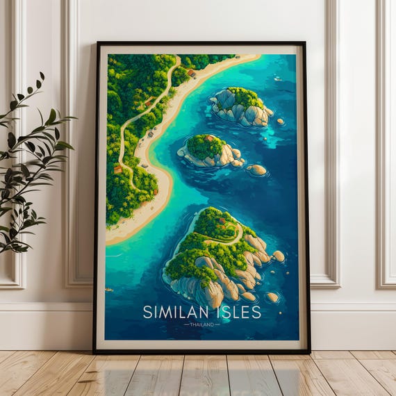 Similan Islands - Vintage Thailand Travel Poster