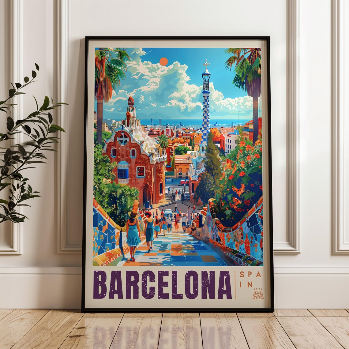 Barcelona Travel Poster, Spain Wall Art Print