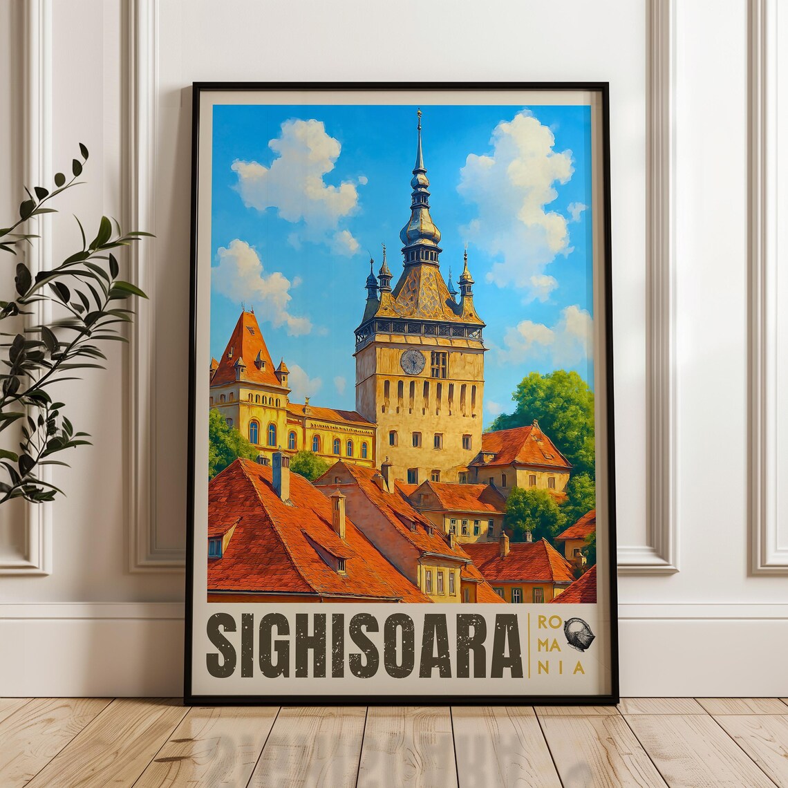 Sighisoara Romania Medieval Travel Poster Art Print