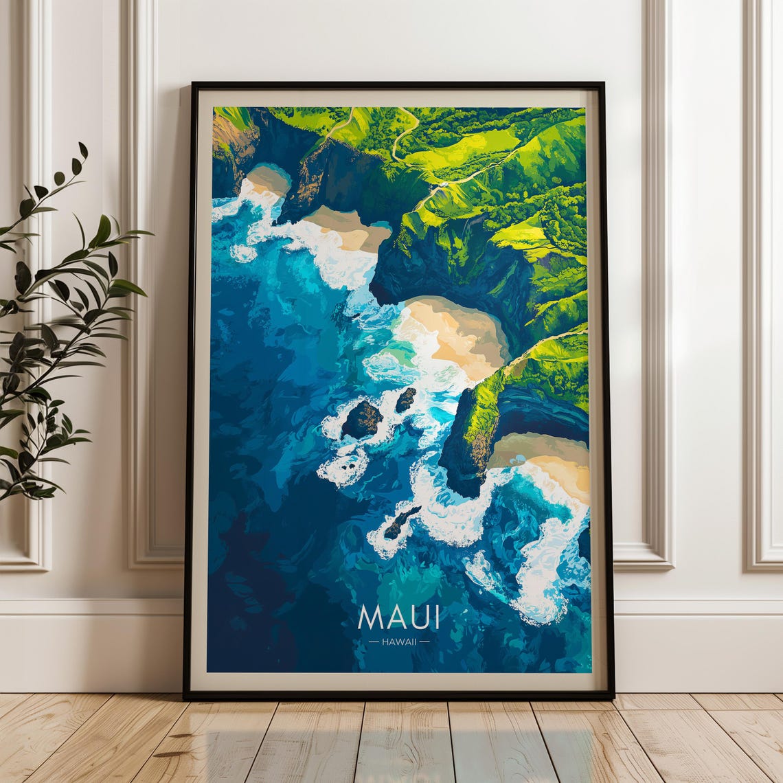 Maui Travel Poster, Hawaii Home Office Decor