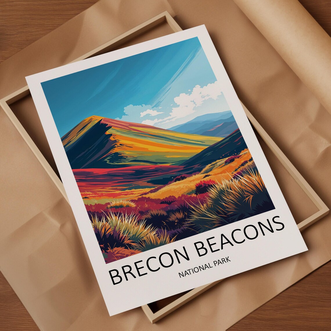 Brecon Beacons Wales Mountain Ridge in Rich Autumn Colors Poster - Image 4