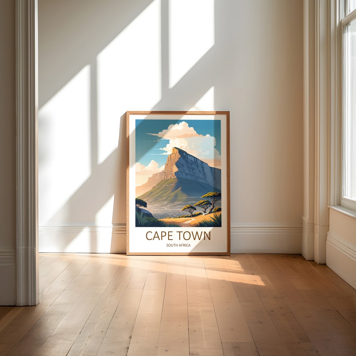 Cape Town Print South Africa Print Cape Town Poster South Africa Art Table Mountain Cape Town Travel Print Travel Gift Mountain Print - Image 6