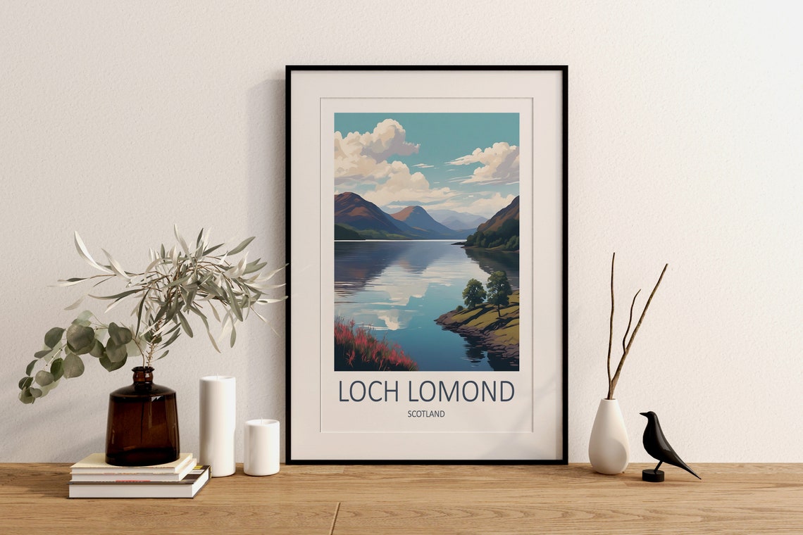 Loch Lomond Print Loch Lomond Poster Scotland Print Loch Lomond Travel Print Scottish Prints Scotland Art Travel Gift Scottish Gifts - Image 2