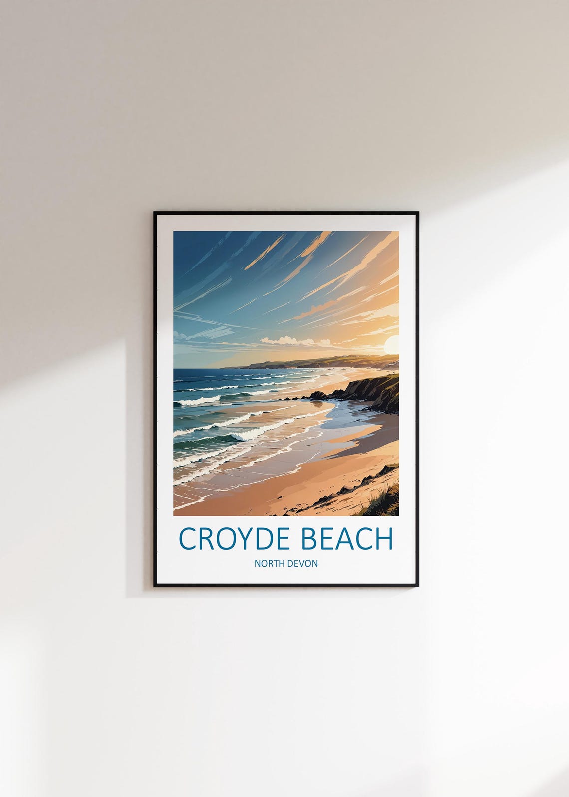 Croyde Beach North Devon England Sunset Surf Beach Scene Poster - Image 3