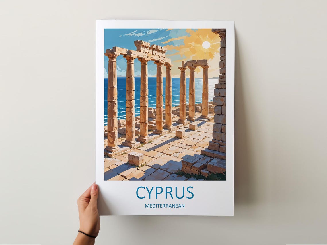 Cyprus Ancient Ruins Sunset Over the Mediterranean Sea Poster - Image 5