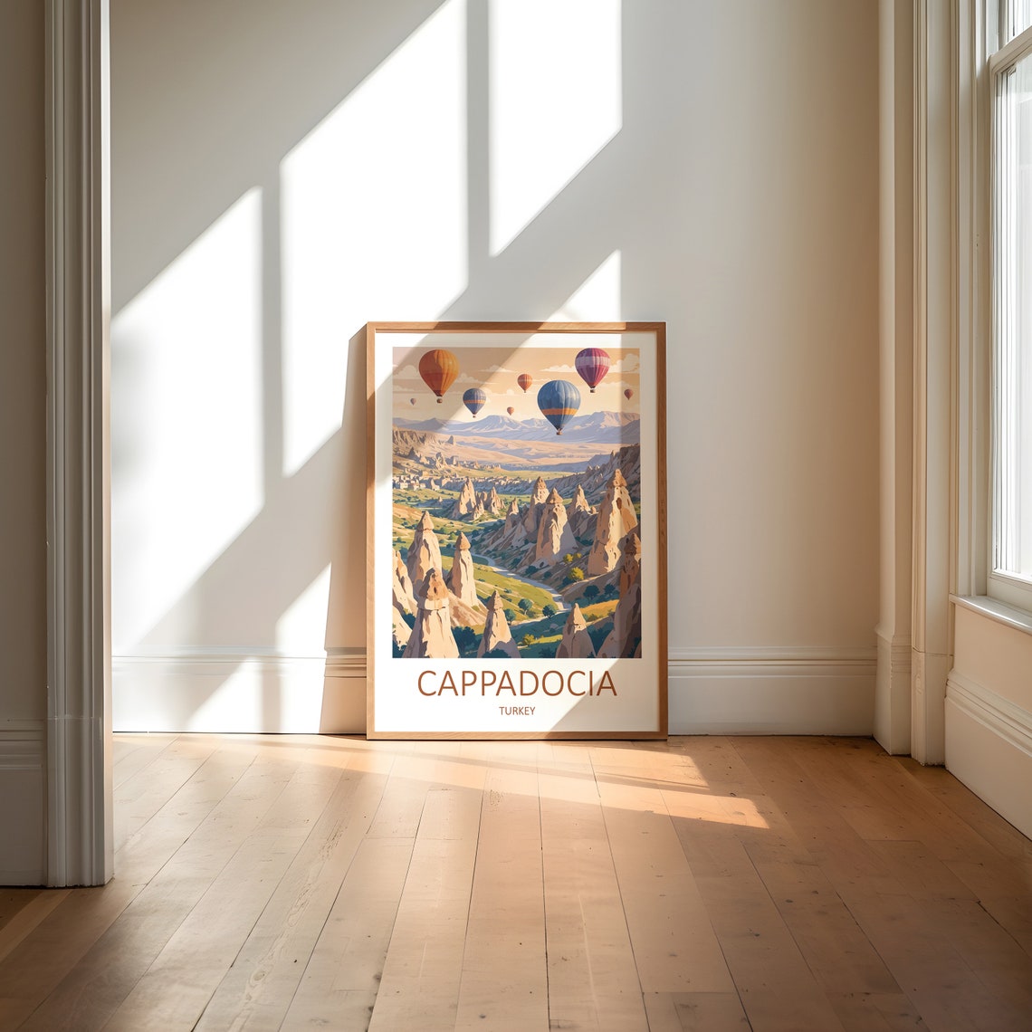 Cappadocia Turkey Hot Air Balloons Desert Valley Travel Poster - Image 6
