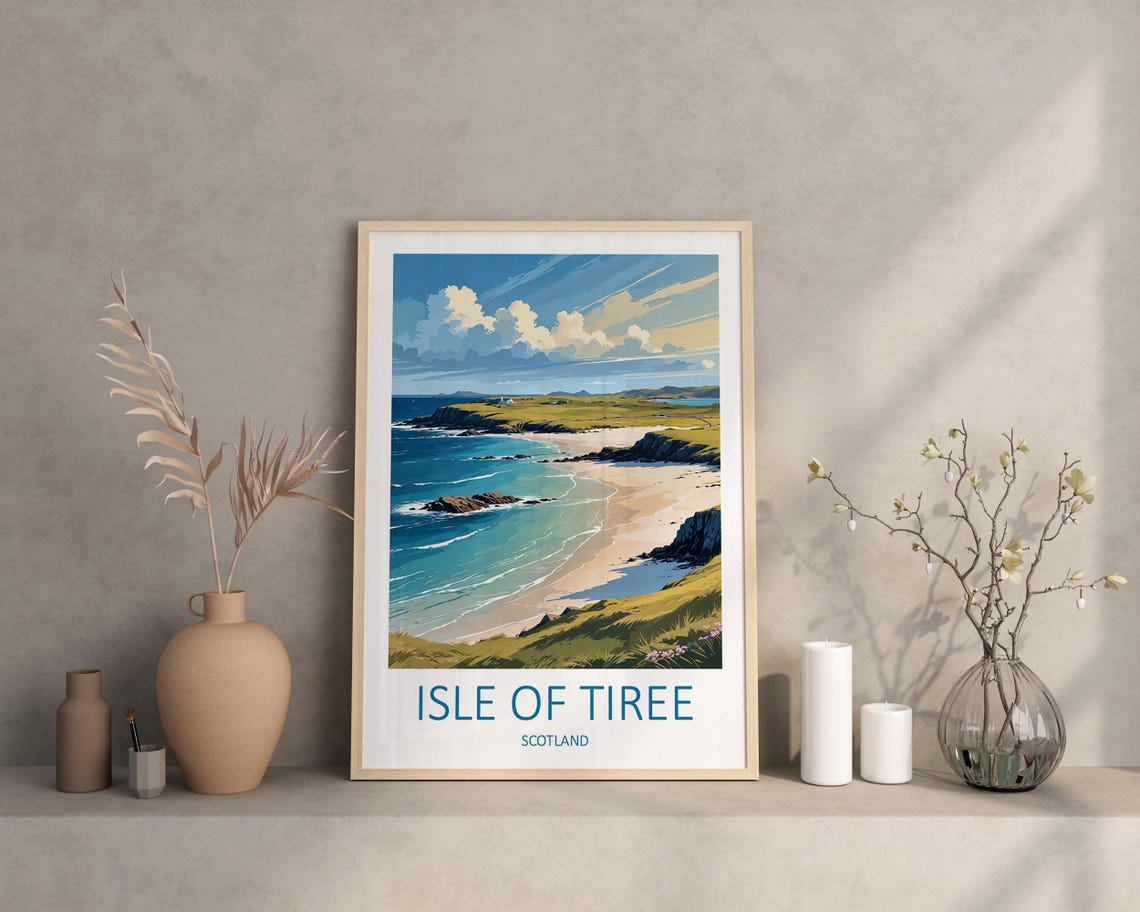 Isle Of Tiree Scotland Turquoise Coastline and Sandy Beach Poster - Image 3