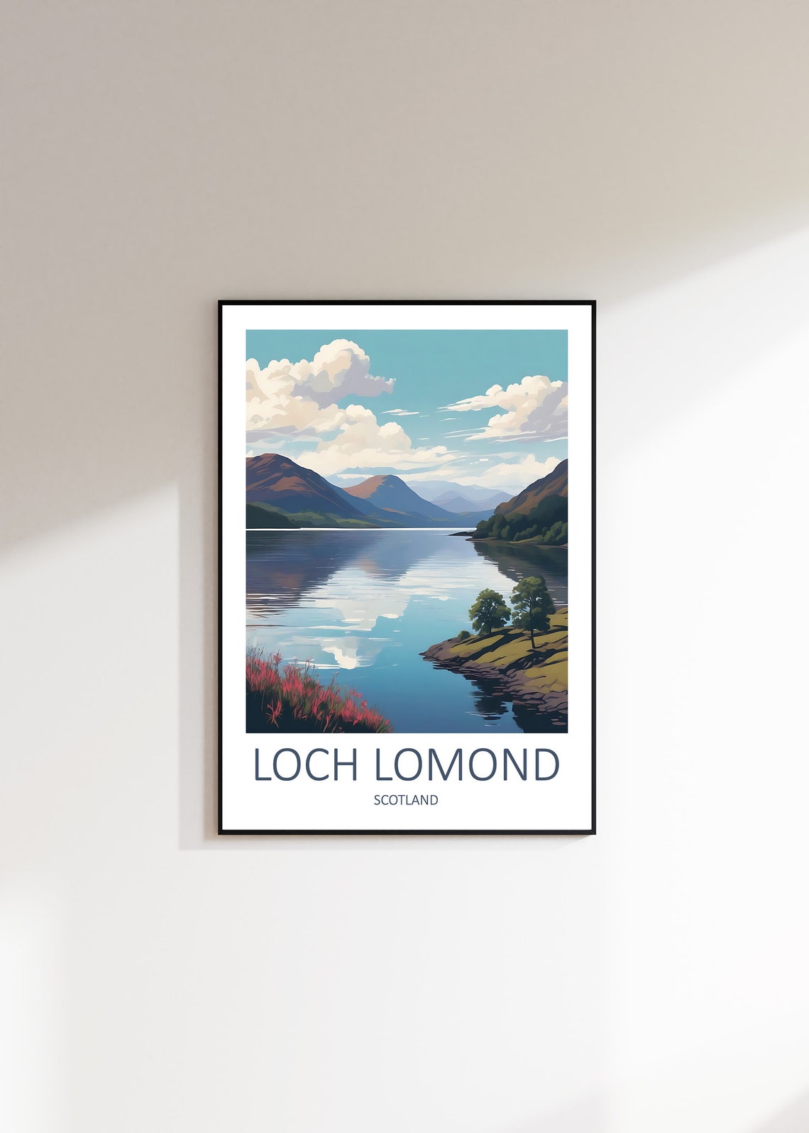 Loch Lomond Print Loch Lomond Poster Scotland Print Loch Lomond Travel Print Scottish Prints Scotland Art Travel Gift Scottish Gifts - Image 3