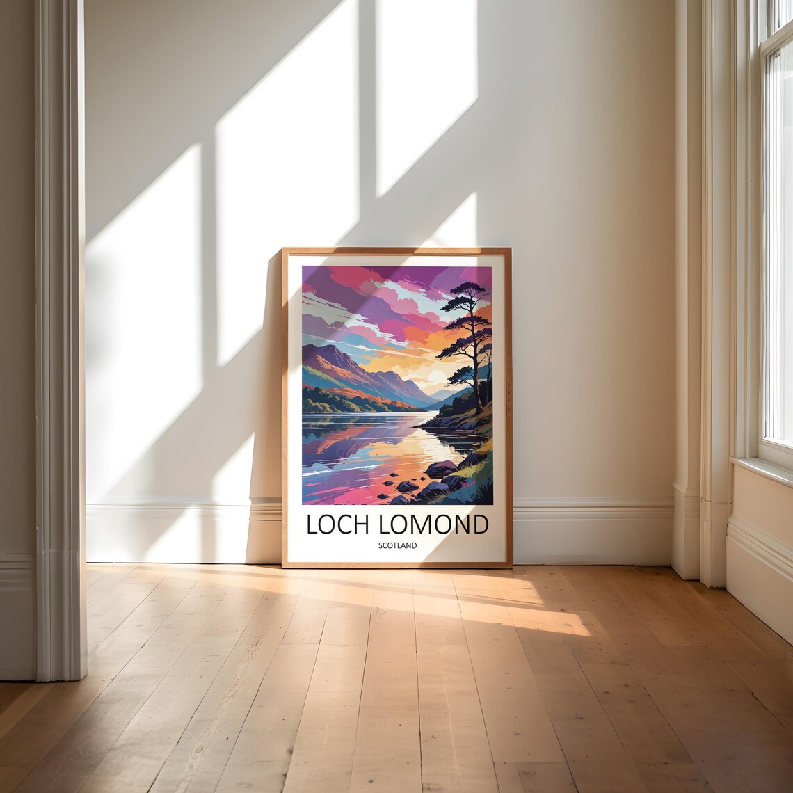 Loch Lomond Scotland Pink Sunset Loch Shore Glow Travel Poster - Image 6