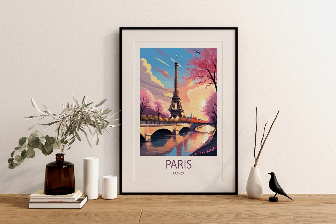 Paris Print Paris Poster Paris Wall Art France Print Paris Travel Print Eiffel Tower Print Travel Gift French Poster Paris Gifts - Image 2
