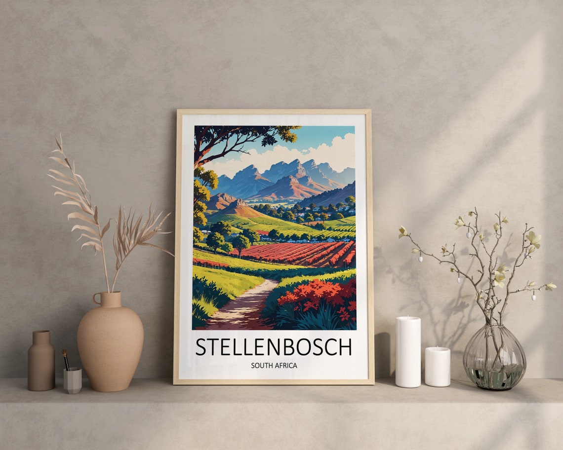 Stellenbosch Print South Africa Print South African Gifts Travel Gift Stellenbosch Travel Print South Africa Art Stellenbosch Poster - Image 3