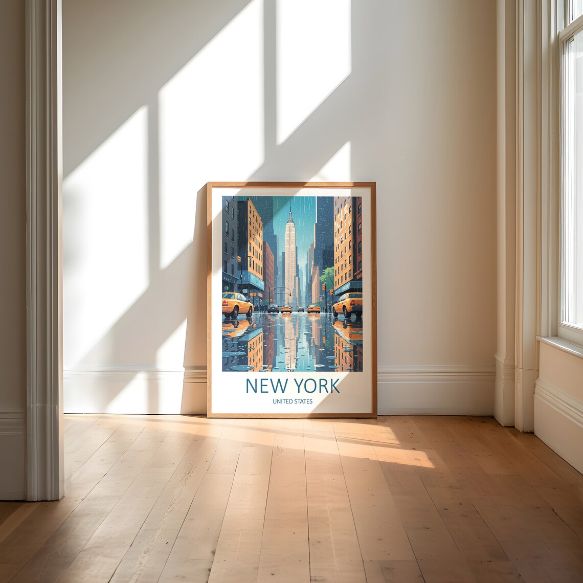 New York City Rainy Manhattan Street With Yellow Cabs Poster - Image 6
