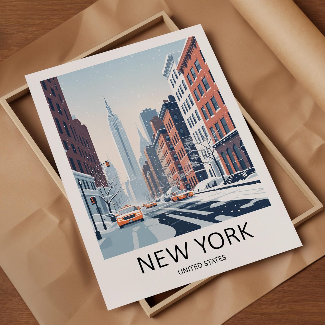 New York Print New York Gifts New York Poster New York City Travel Print New York Winter Empire State New York Taxi New York Wall Art - Image 4