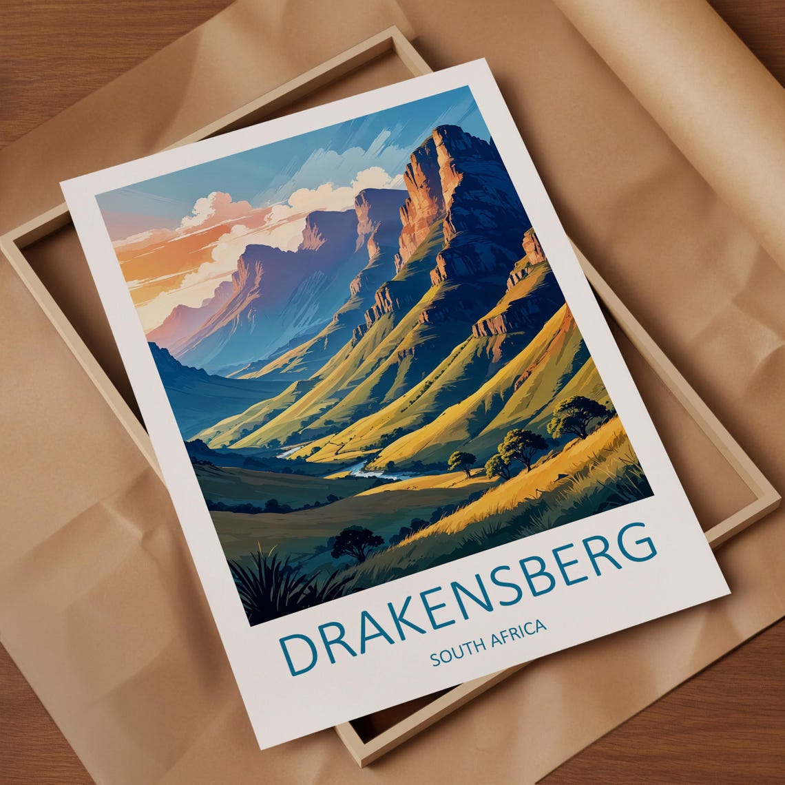 Drakensberg Travel Print South African Art Drakensberg Poster South Africa Poster Mountain Wall Art Drakensberg Artwork Travel Gift - Image 4