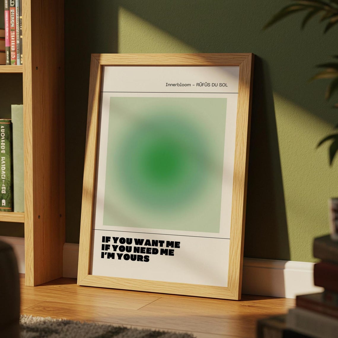 RÜFÜS DU SOL Innerbloom Lyric Green Aura Gradient Art Poster