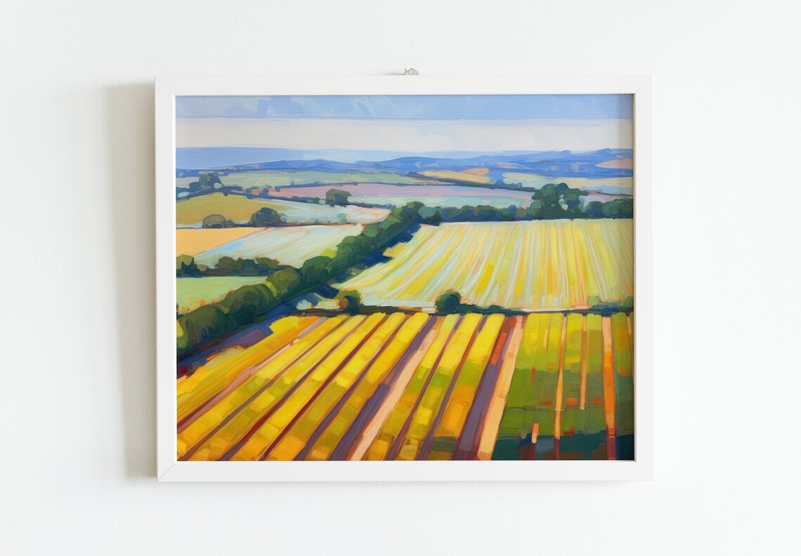 Light Landscape Art, Summer Field Painting Print - Image 2