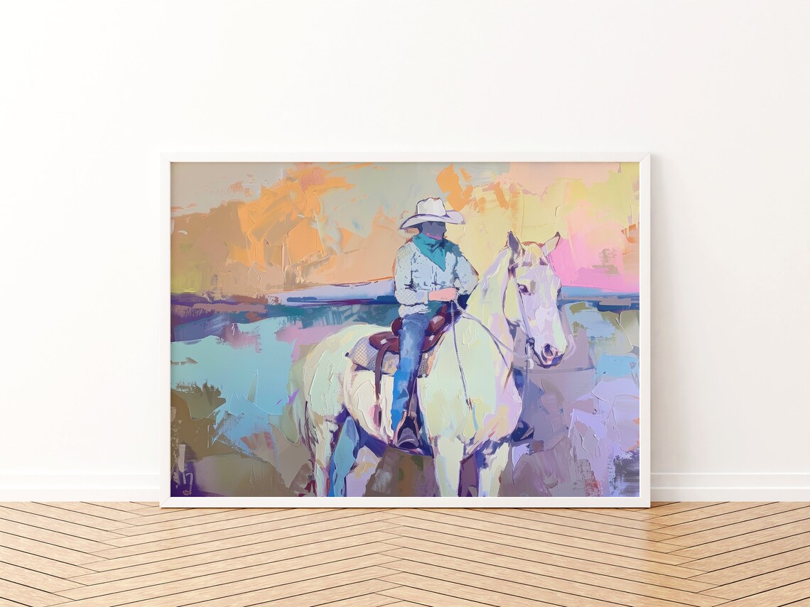 Preppy Cowboy Print, Retro Western Art Print - Image 3
