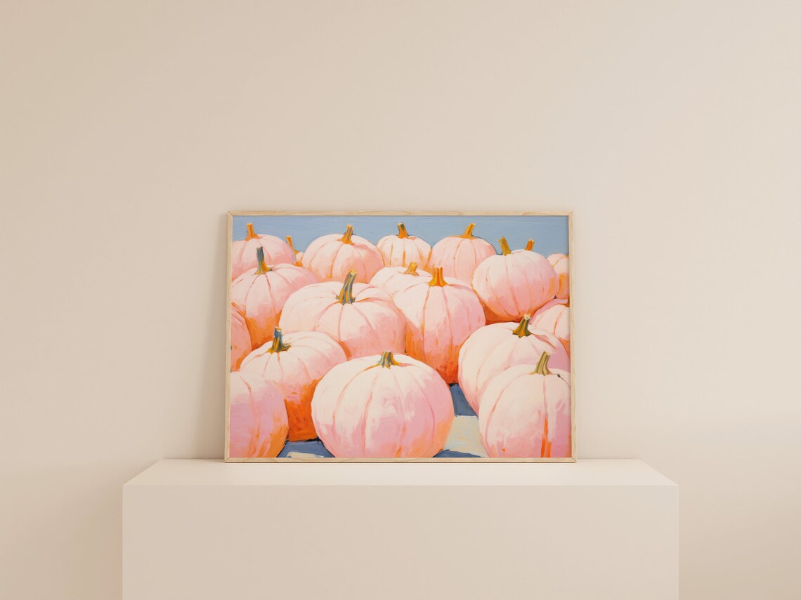 Girly Fall Pumpkin Decor Aesthetic Art Print - Image 2