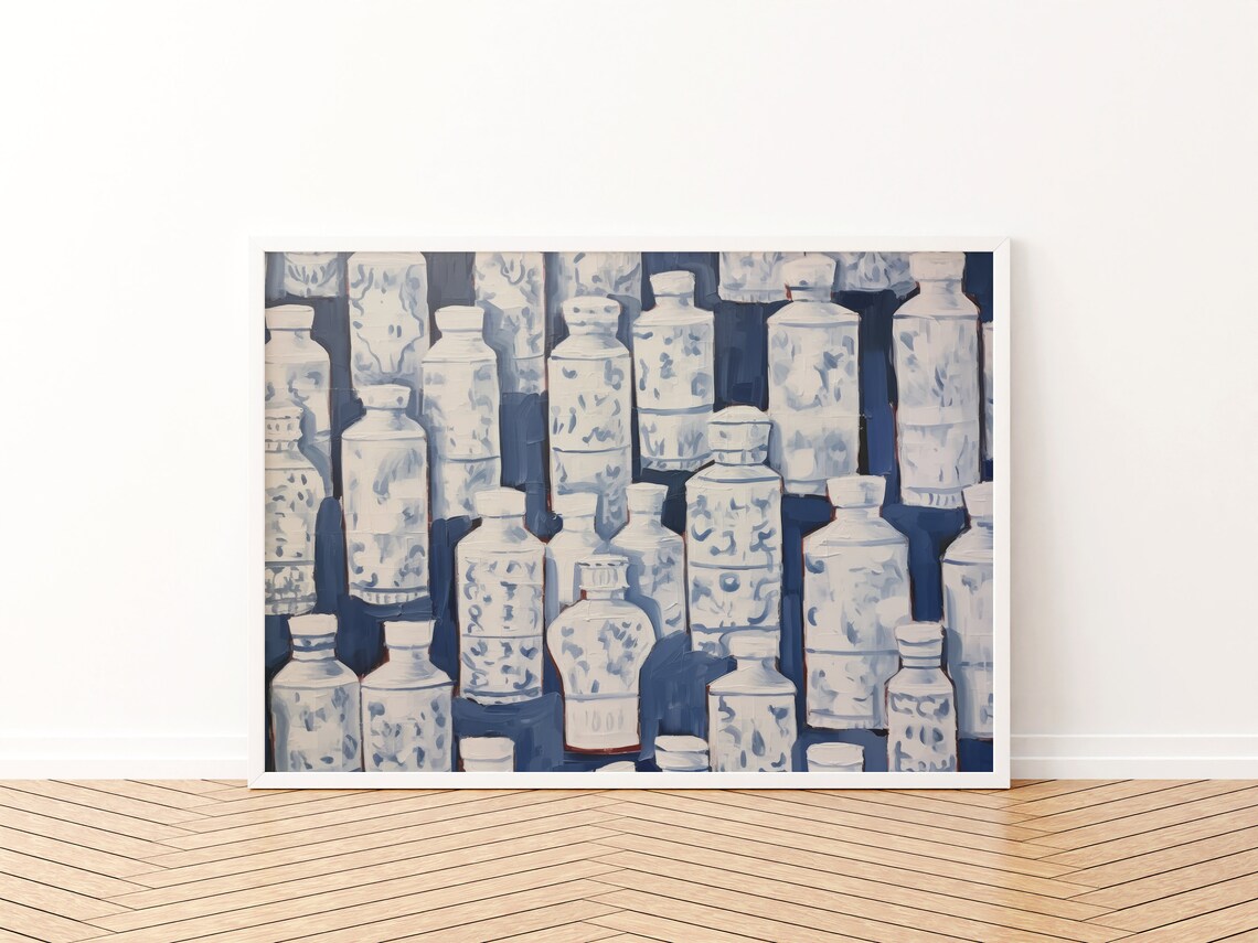 Chinoiserie Wall Art Blue and White Art Print - Image 3