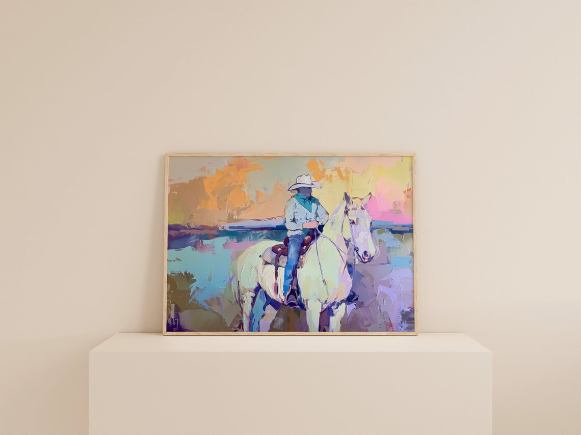 Preppy Cowboy Print, Retro Western Art Print - Image 2