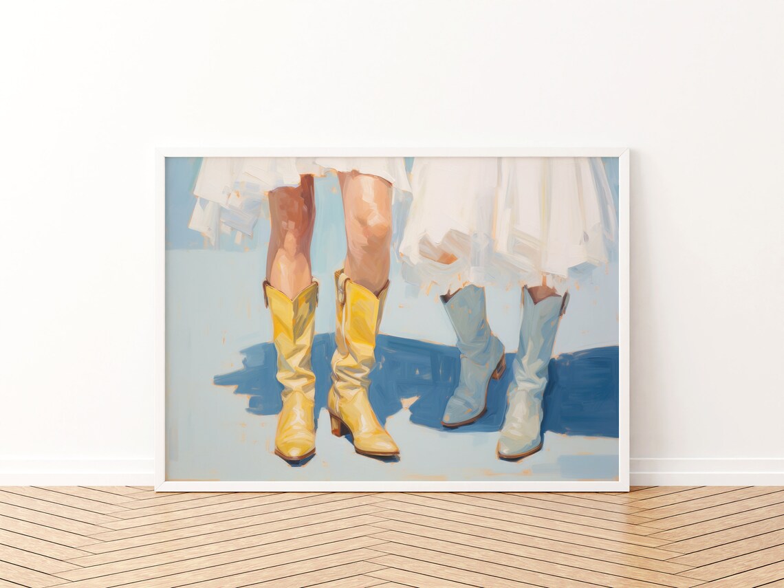 Coastal Cowgirl Print, Pastel Blue Dorm Decor - Image 3