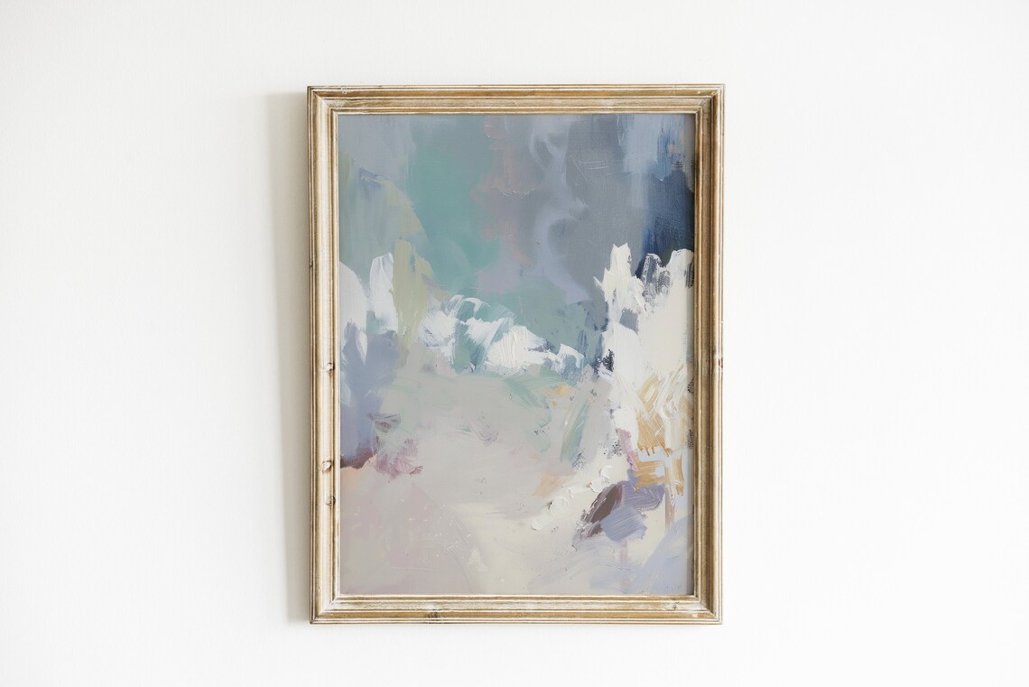 Soft Coastal Abstract Beach Painting No. 2 Art Print