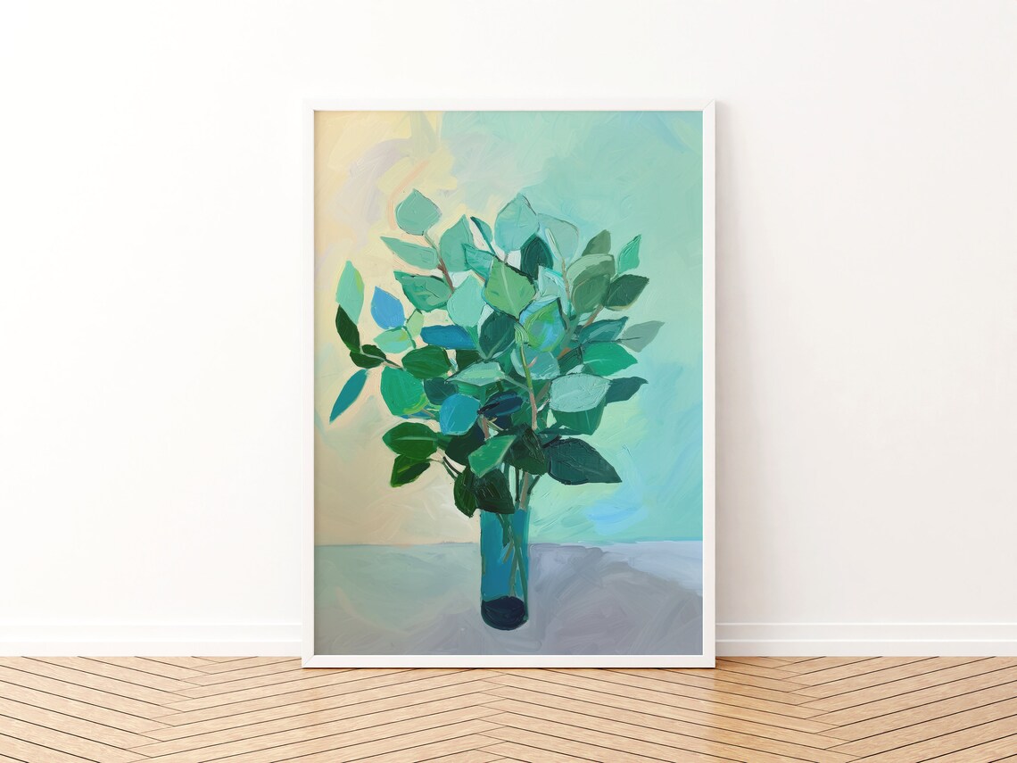 Green Plant Painting Boho Apartment Foyer Art Print - Image 2