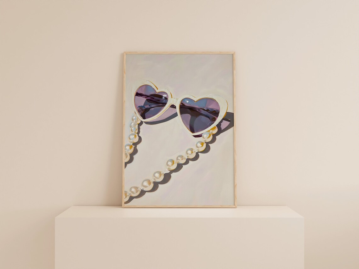 Retro Coquette Pearl Art Print, Preppy Room Decor - Image 2