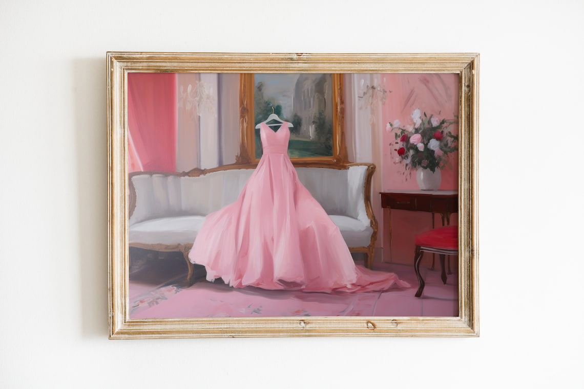 Pink Balletcore Print, Soft Victorian Aesthetic Art Print