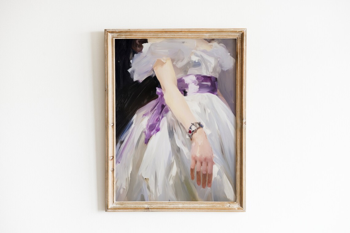 Purple Princess Print, Victorian Royalcore Art Print