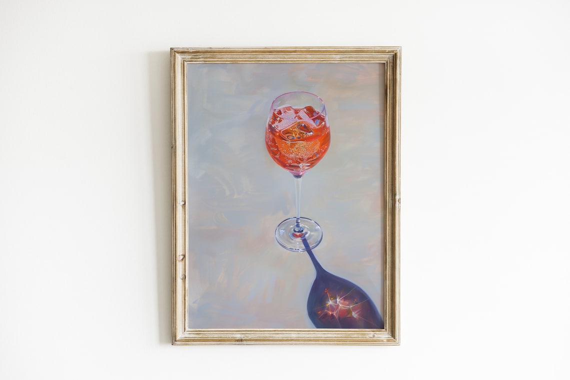Girly Cocktail Poster, Y2K Bar Cart Decor