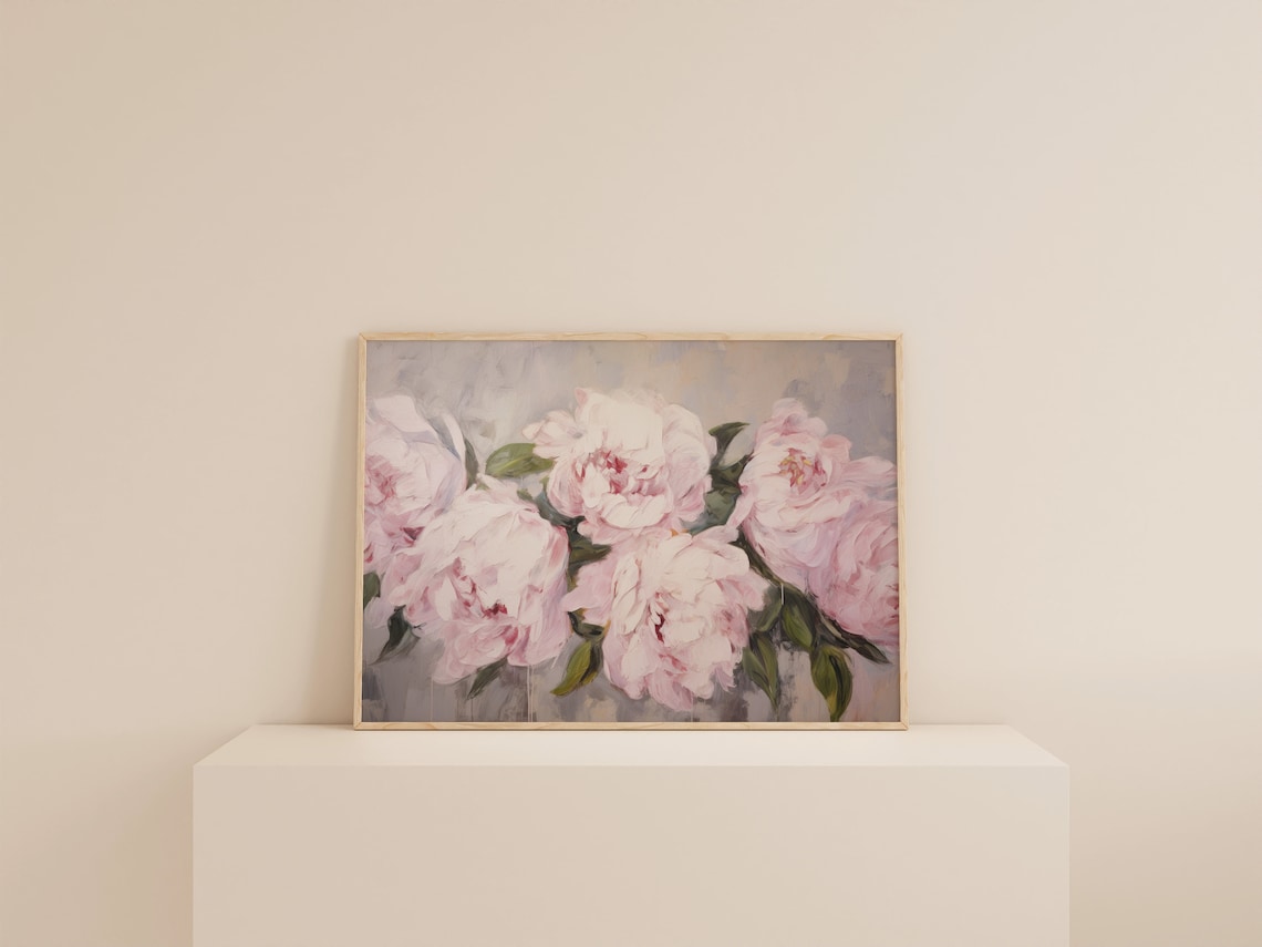 Pastel Pink Vintage Peony Art Print No. 1 - Image 2