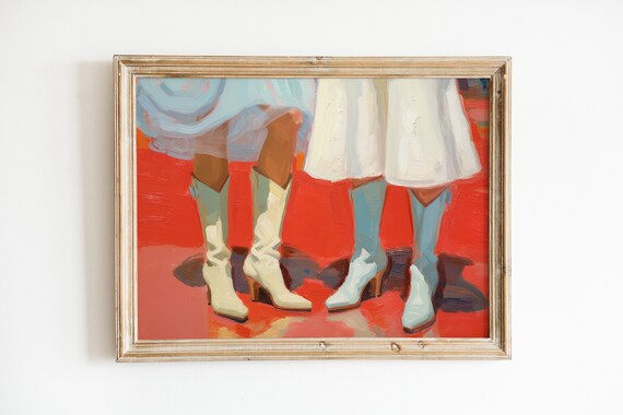 Cute Western Art Print, Aesthetic Dorm Decor