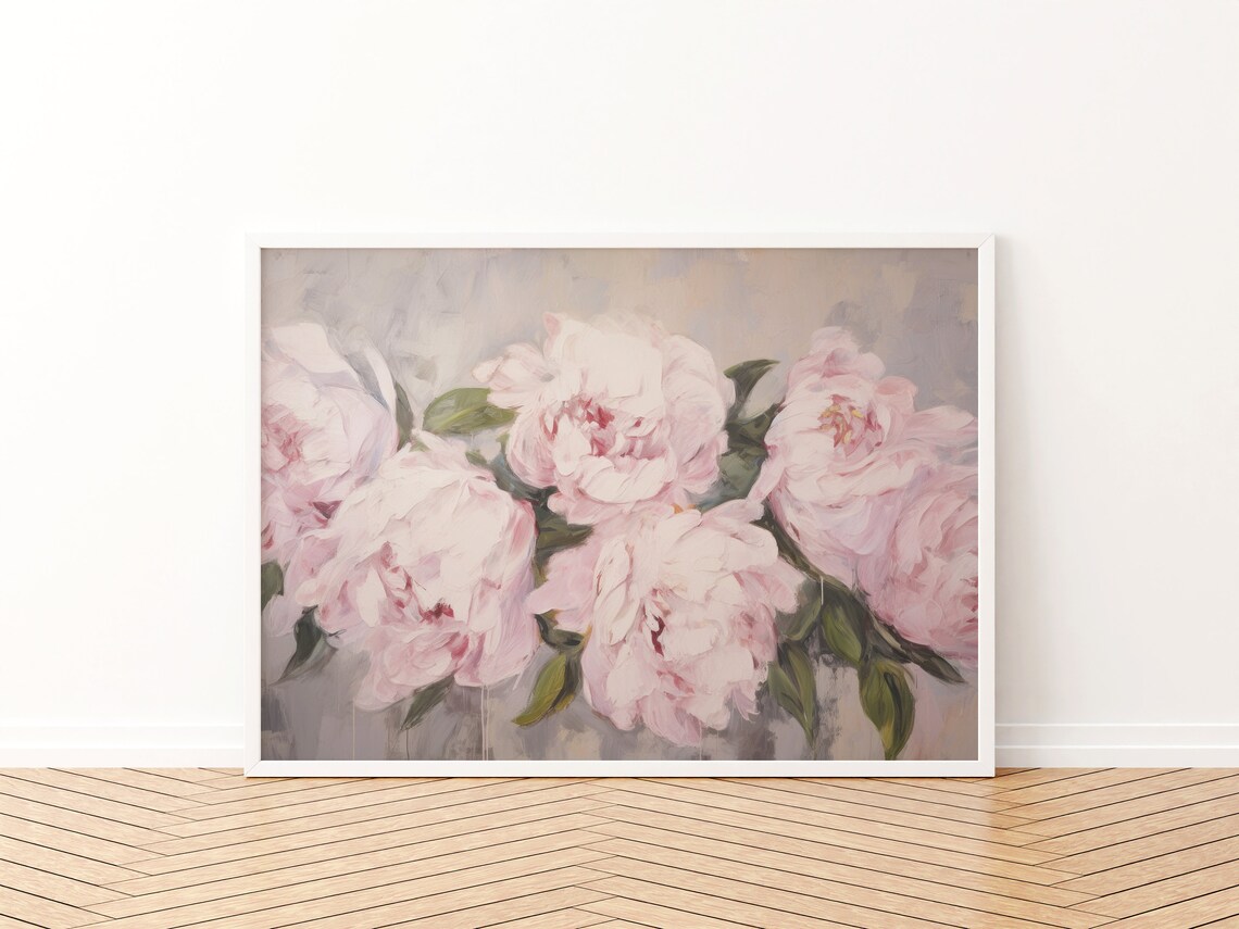 Pastel Pink Vintage Peony Art Print No. 1 - Image 3