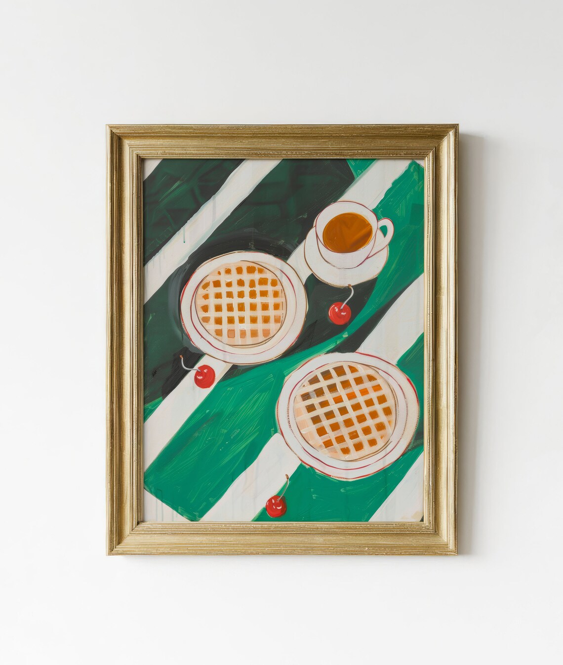 Retro Breakfast Waffle Kitchen Art Print - Image 2
