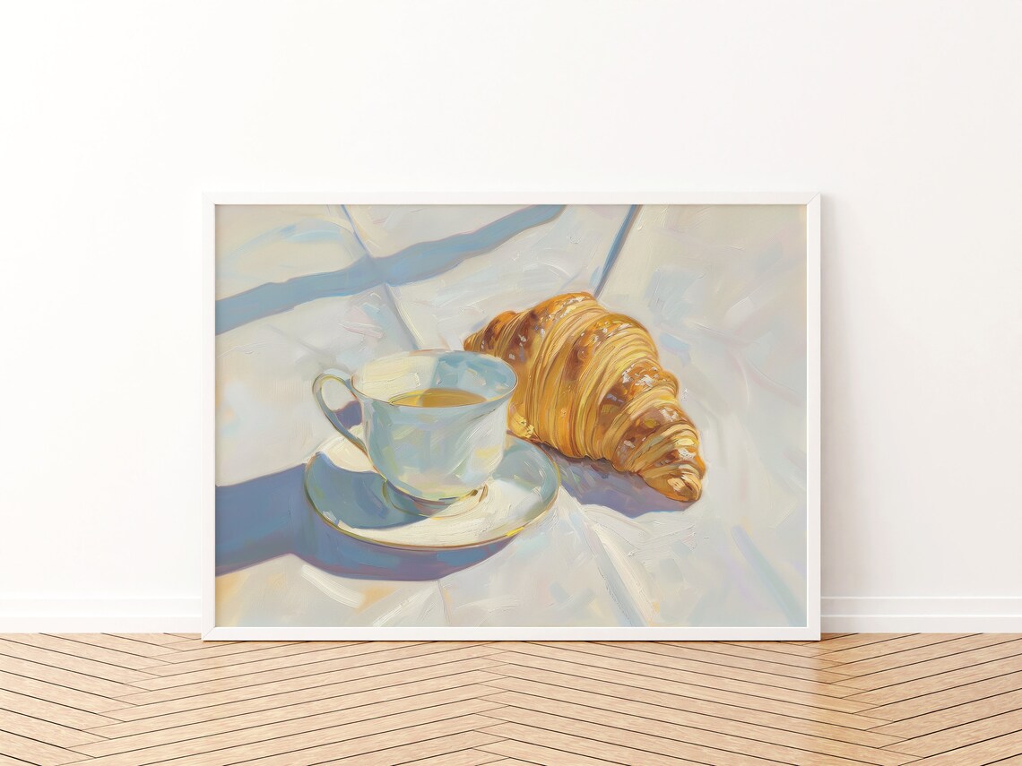 Croissant Painting Kitchen Art Print, Trendy Breakfast - Image 3
