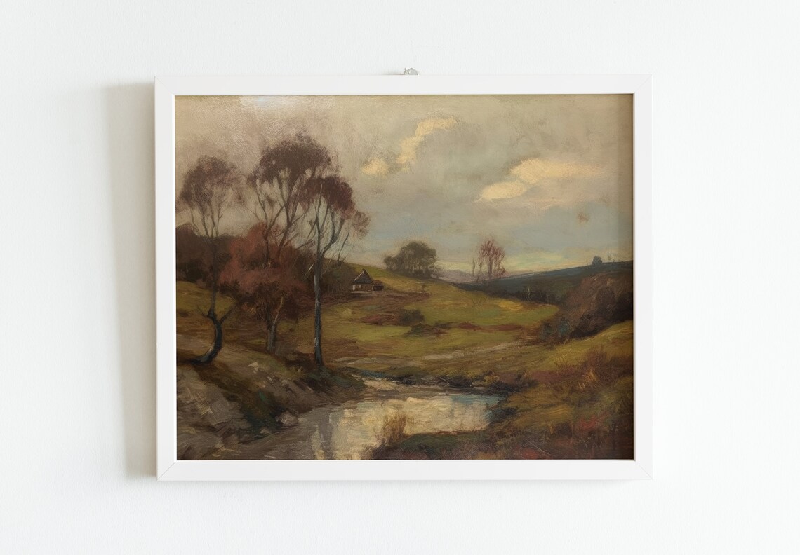 French Farmhouse Countryside Art Print, Soft Green - Image 2