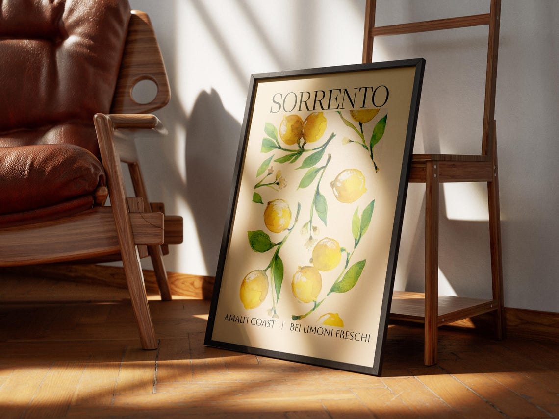 Sorrento Lemon Amalfi Art Print, Kitchen Decor - Image 4