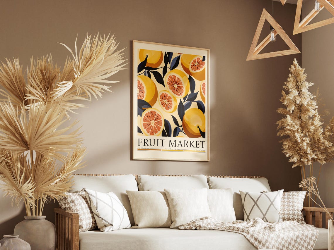 Pomelo Fruit Market, Modern Abstract Kitchen Art Print - Image 6