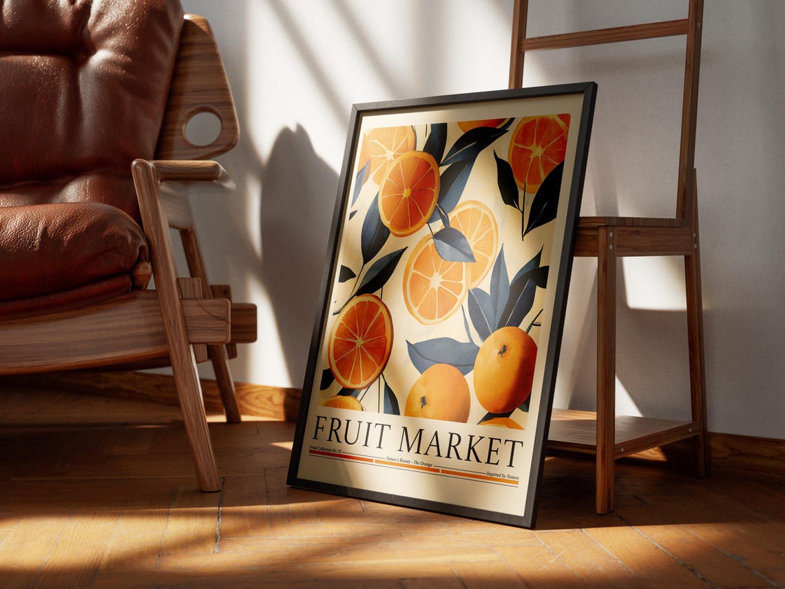 Orange Fruit Market, Kitchen Wall Decor - Image 5