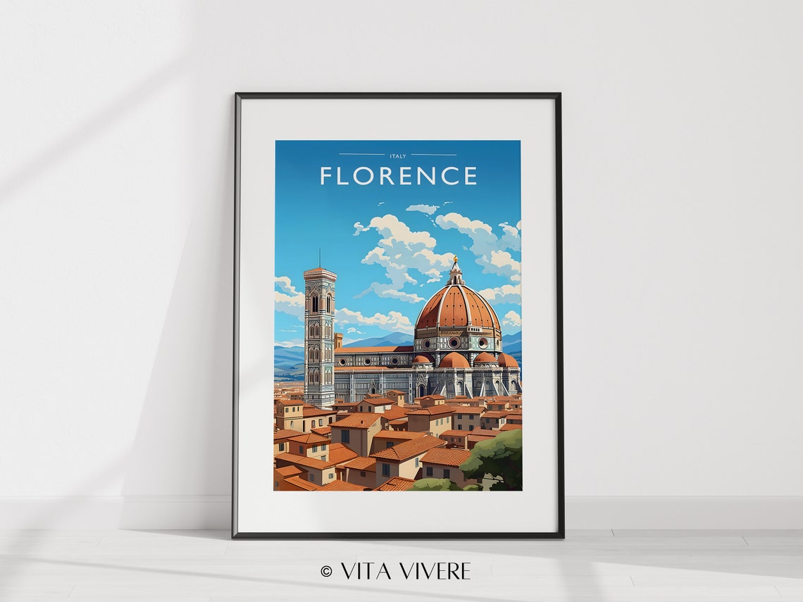 Florence Travel Print Art Florence Travel Art Gift Florence Travel Poster Gift Italy Artwork Italy Travel Print Florence Travel Wall Decor - Image 2