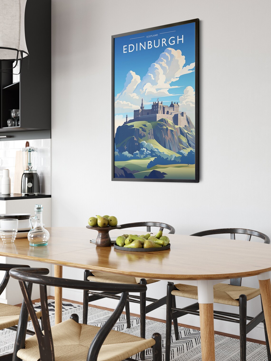 Edinburgh Scotland Castle On Rocky Crag Skyline Travel Poster - Image 6