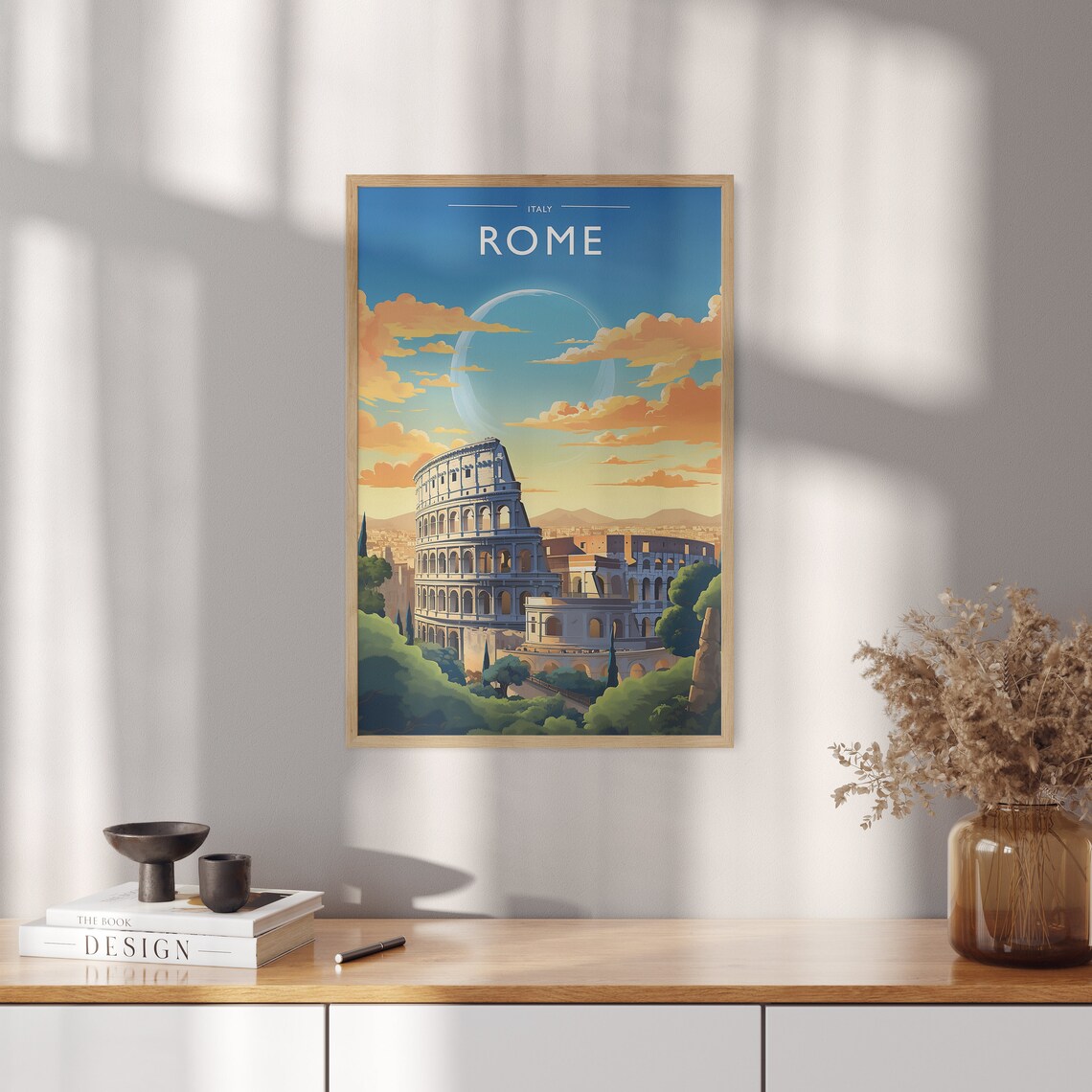 Rome Travel Print Art Rome Travel Poster Gift Rome Travel Poster Wall Decor Italy Artwork Italy Travel Gift Rome Modern Travel Print Artwork - Image 5